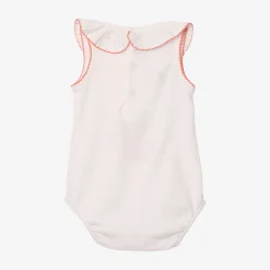 Sale Newborn Girl Bodysuit With Ruffled Collar Child Pajamas & Bodysuits