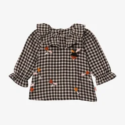 Clearance Newborn Girl Check Blouse Child Tops