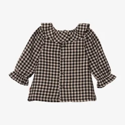 Clearance Newborn Girl Check Blouse Child Tops