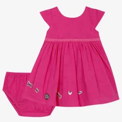 Sale Newborn Girl Fuschia Pink Dress And Bloomer Set Child Dresses