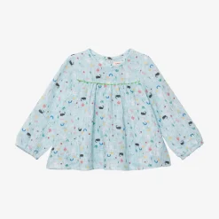 Sale Newborn Girl Pastel Blue Blouse Child Tops