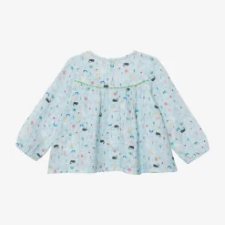 Sale Newborn Girl Pastel Blue Blouse Child Tops