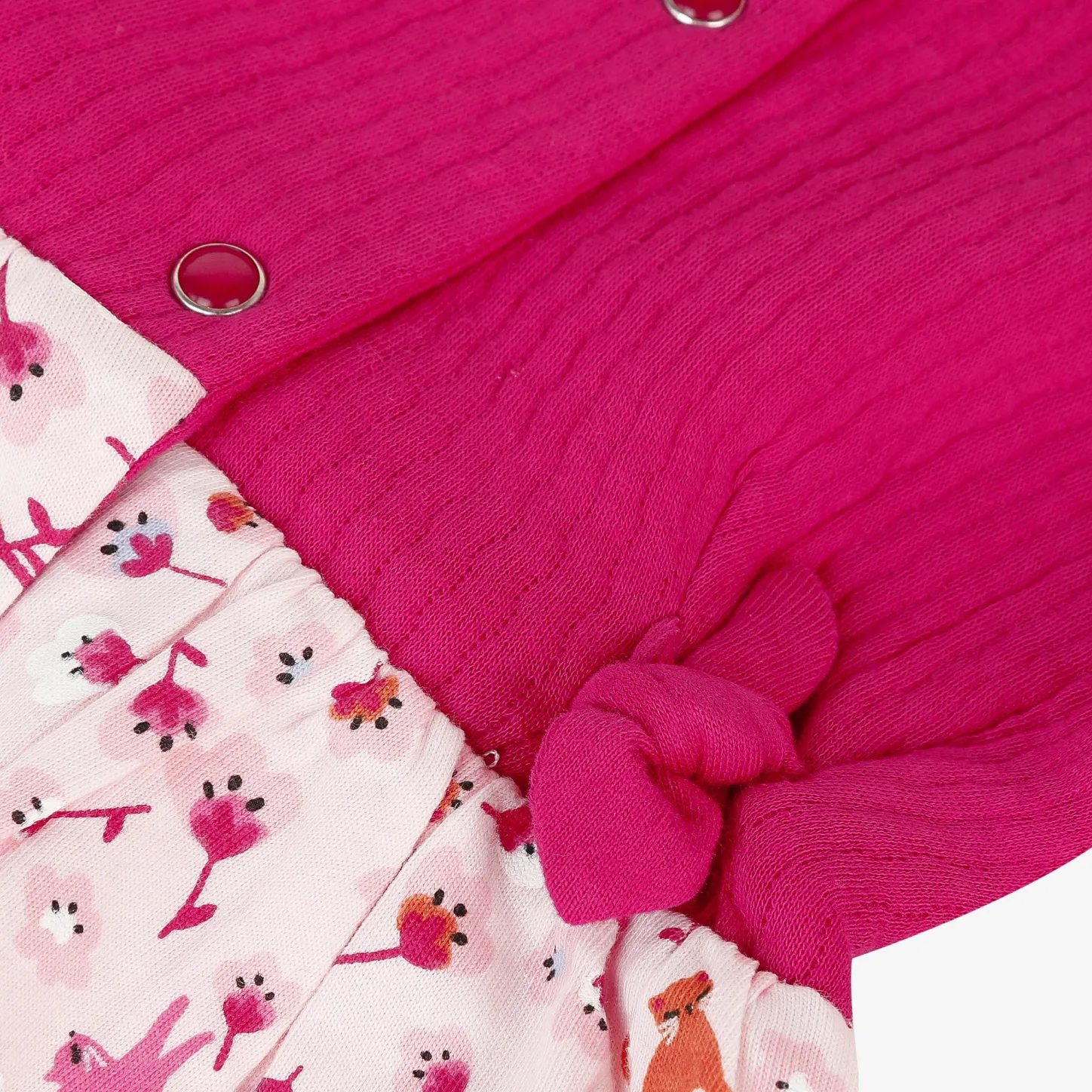 New Newborn Girl Pink Dress With Floral Print And Bows Child Dresses