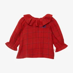 Hot Newborn Girl Terracotta Ruffle Blouse Child Tops