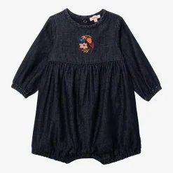 Online Newborn Girls' Dark Blue Denim Romper Child Rompers & Jumpsuits