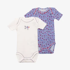 Hot Newborn Girls' Purple And Ecru 2-Pack Bodysuits Child Pajamas & Bodysuits