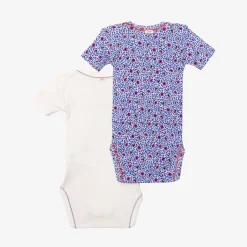 Hot Newborn Girls' Purple And Ecru 2-Pack Bodysuits Child Pajamas & Bodysuits