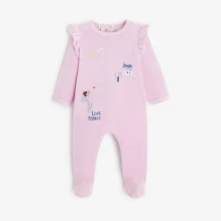 New Newborn Girls' Purple Footie Pajama Child Pajamas & Bodysuits