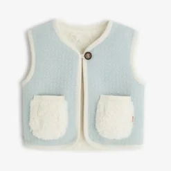 Outlet Newborn Girls' Reversible Blue Cardigan Child Cardigans & Sweaters