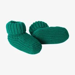 Hot Newborn Knit Booties In Green Child Accessories
