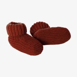 Discount Newborn Knit Booties In Terracota Child Accessories