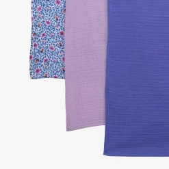 Outlet Set Of 3 Baby Swaddling Blankets With Tiny Pastel Flowers Child Accessories